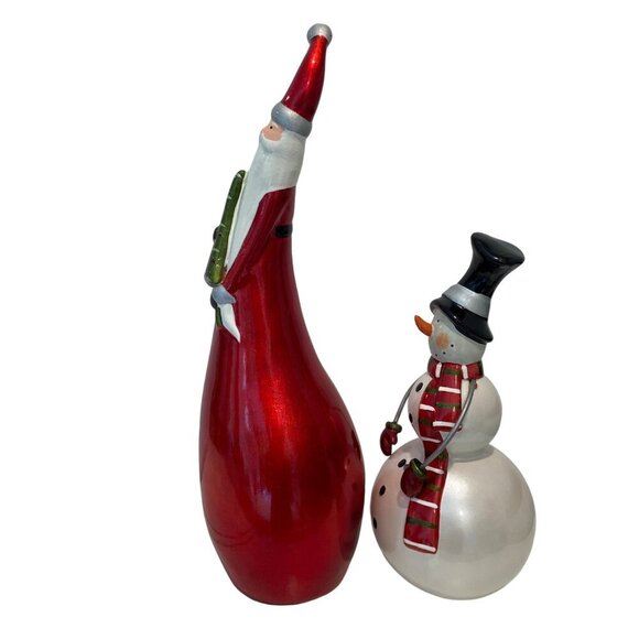 Santa & Snowman Ceramic Christmas home Decor Set Holidays decoration Christmas - Picture 6 of 14